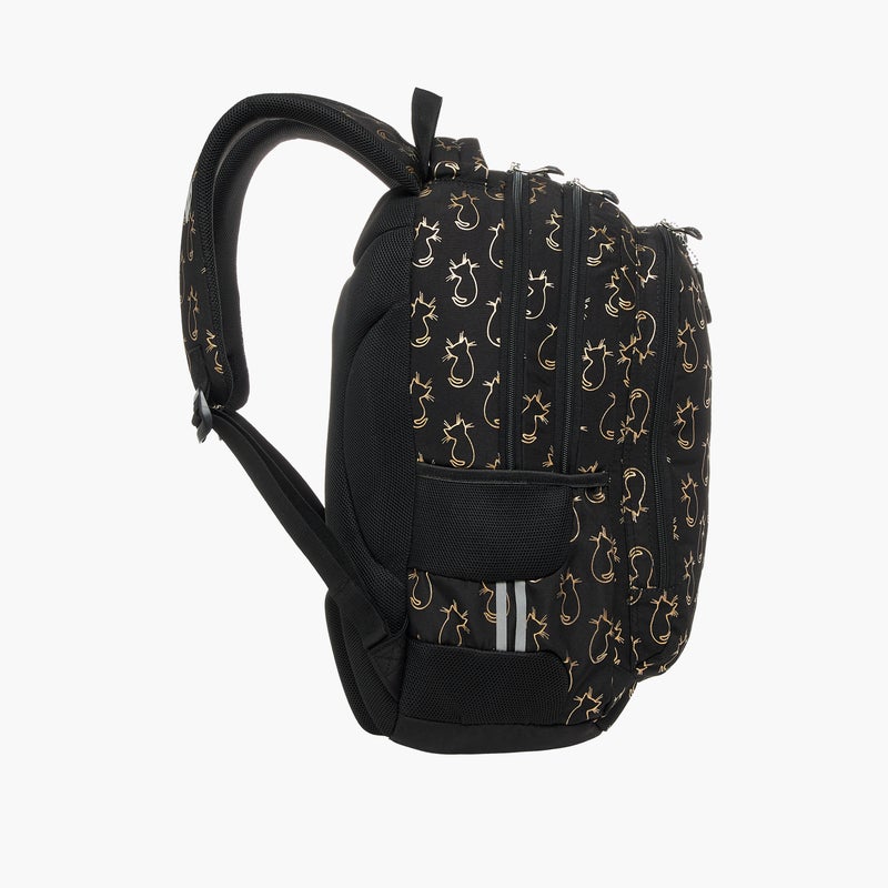 St.Right Backpack-Cats-3 Cmprt-18 In-Girls (Polyester) Black \ 30X20X45 - Image 3